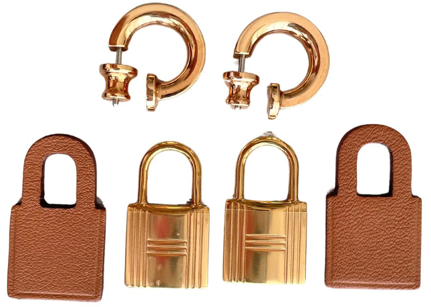 Hermes Earrings O'Kelly Gold/Rose Gold