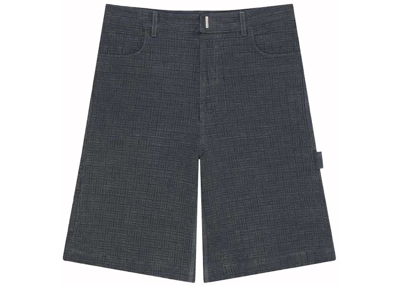 Givenchy Monogram 4G Logo Denim Shorts Charcoal