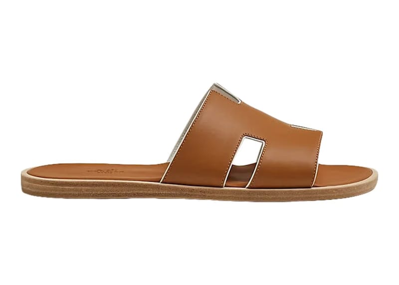 Hermes Izmir Sandal Naturel Blanc Calfskin Leather