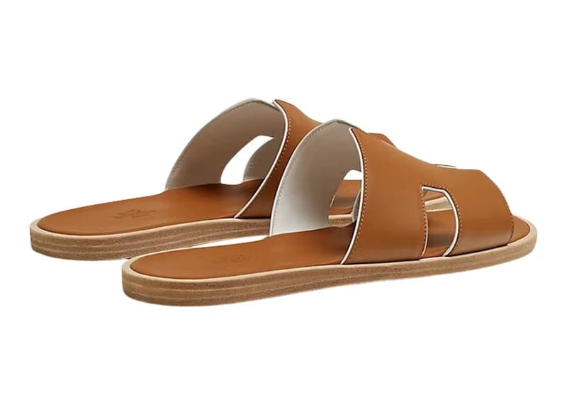 Hermes Izmir Sandal Naturel Blanc Calfskin Leather