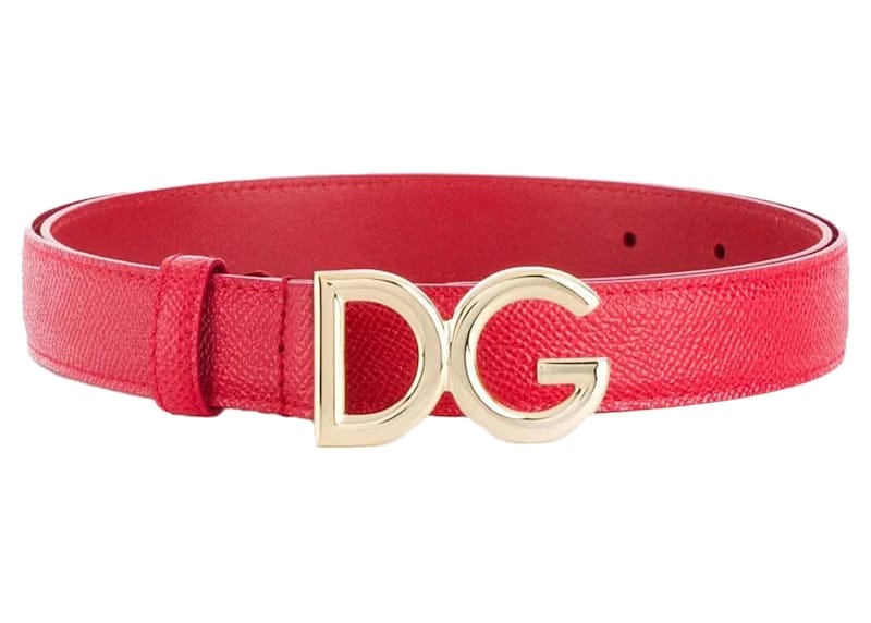 Dolce & Gabbana Logo Buckle Belt Red