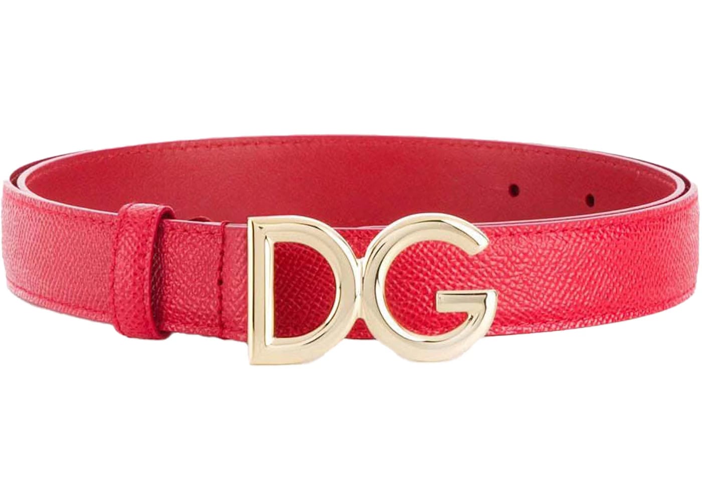 Dolce & Gabbana Logo Buckle Belt Red