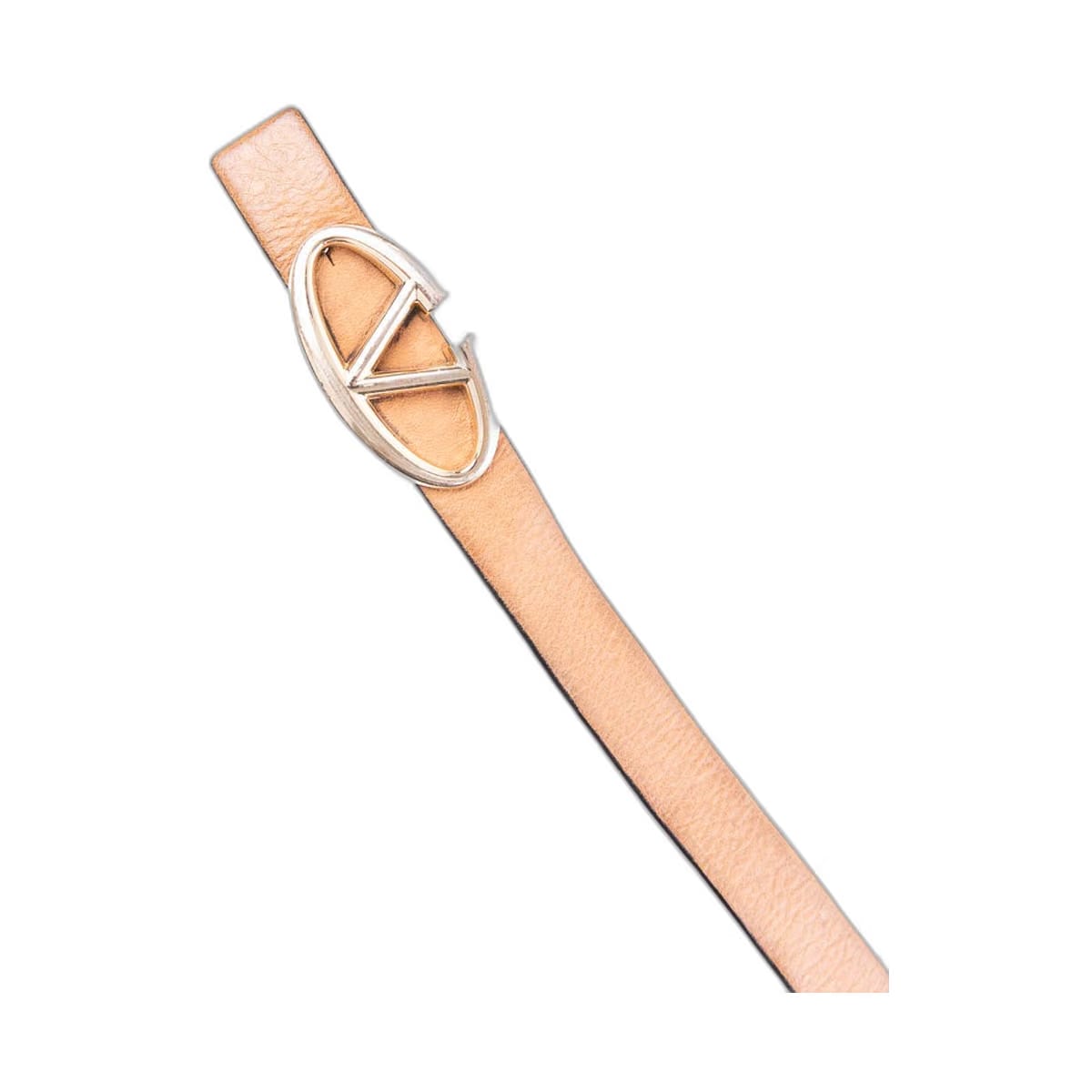 Valentino Tan/Black Leather V Logo Reversible Buckle Belt (One Size)
