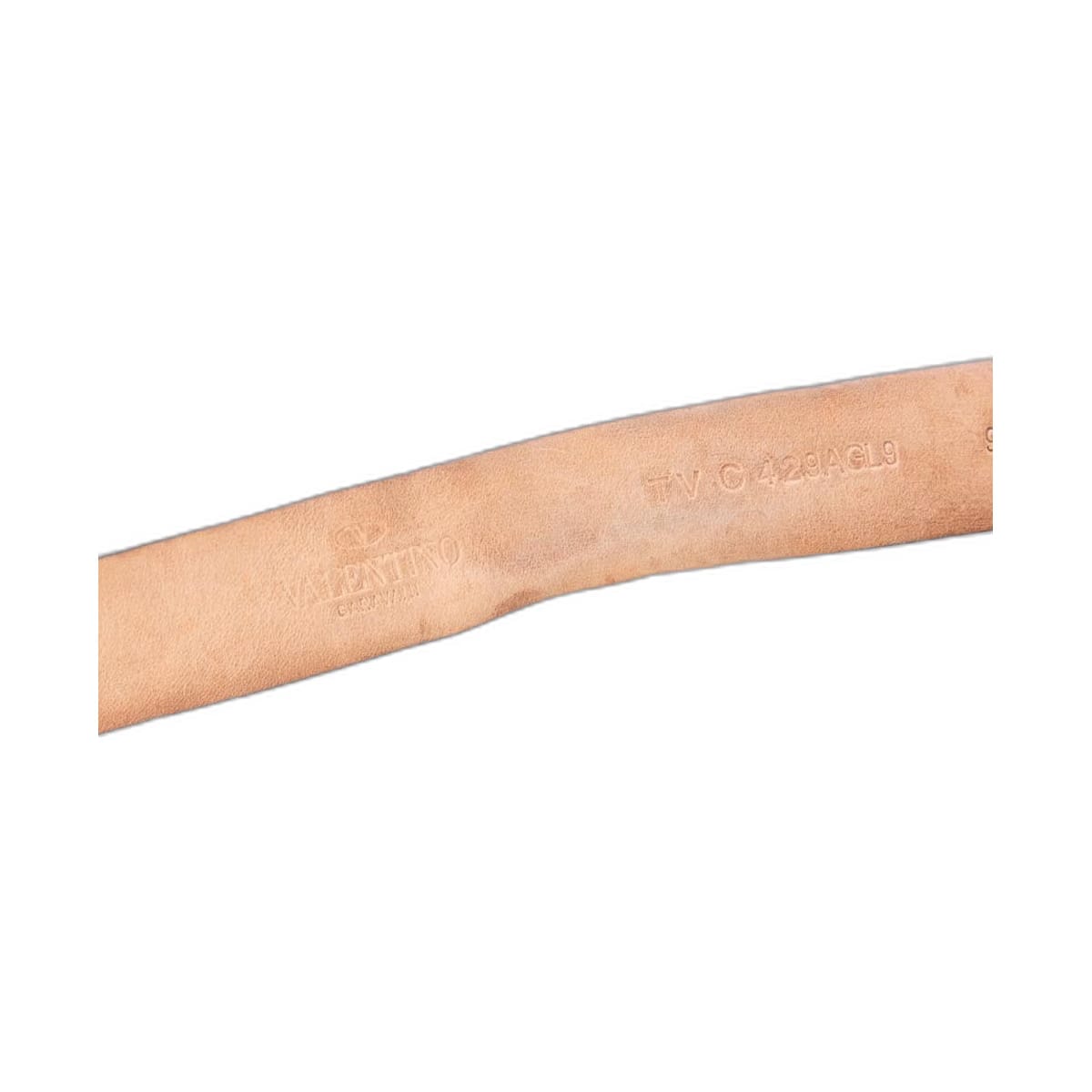 Valentino Tan/Black Leather V Logo Reversible Buckle Belt (One Size)