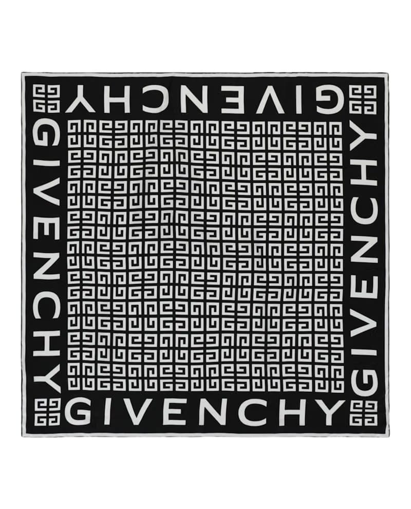 Givenchy 4G Logo Silk Scarf Black/White