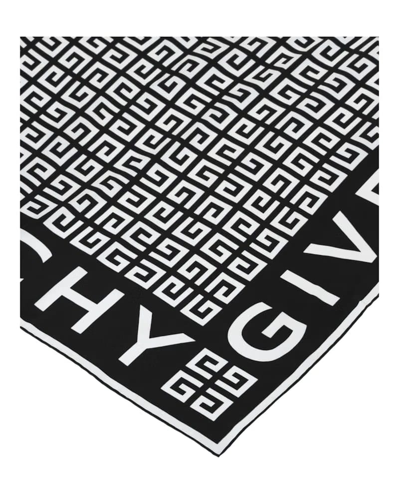 Givenchy 4G Logo Silk Scarf Black/White