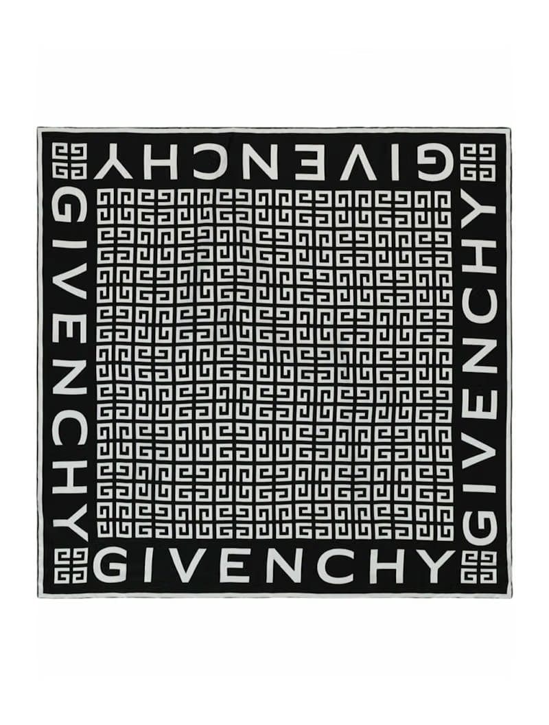 Givenchy 4G Logo Silk Scarf Black/White