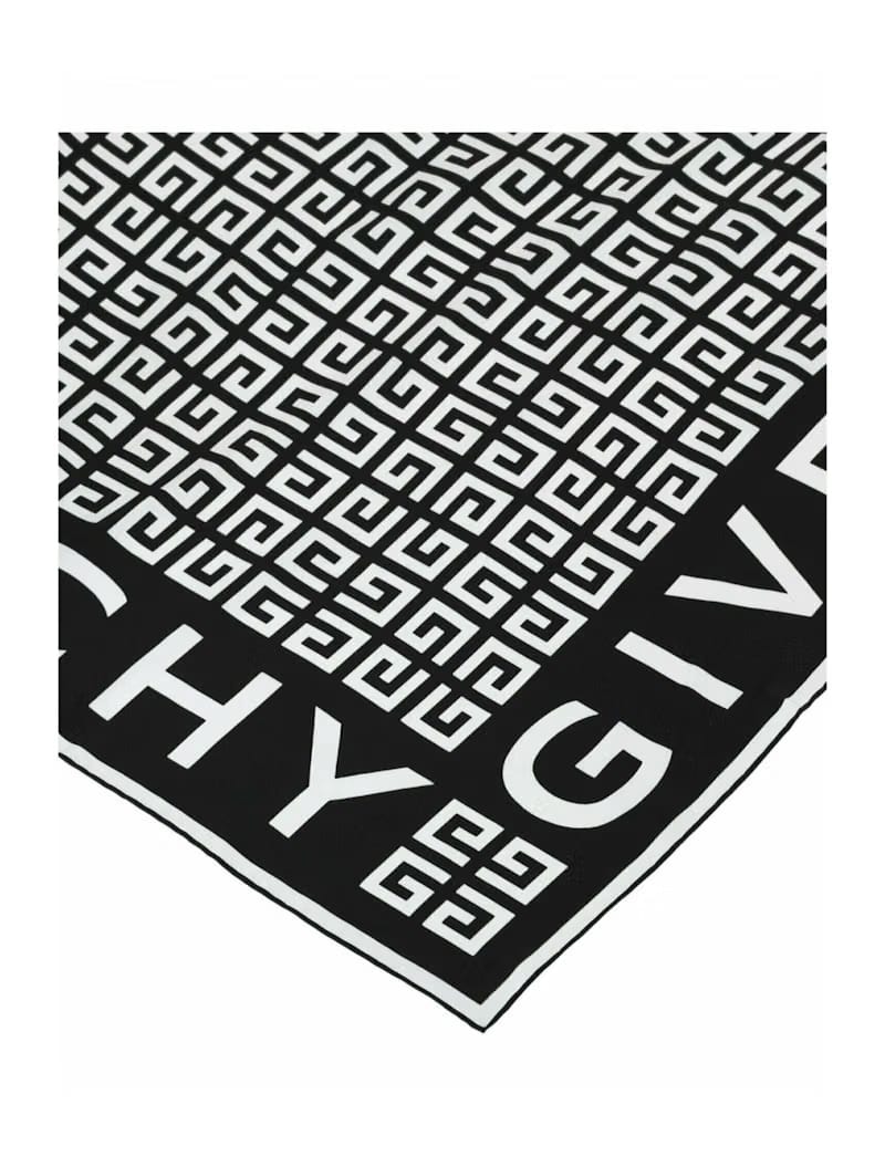 Givenchy 4G Logo Silk Scarf Black/White
