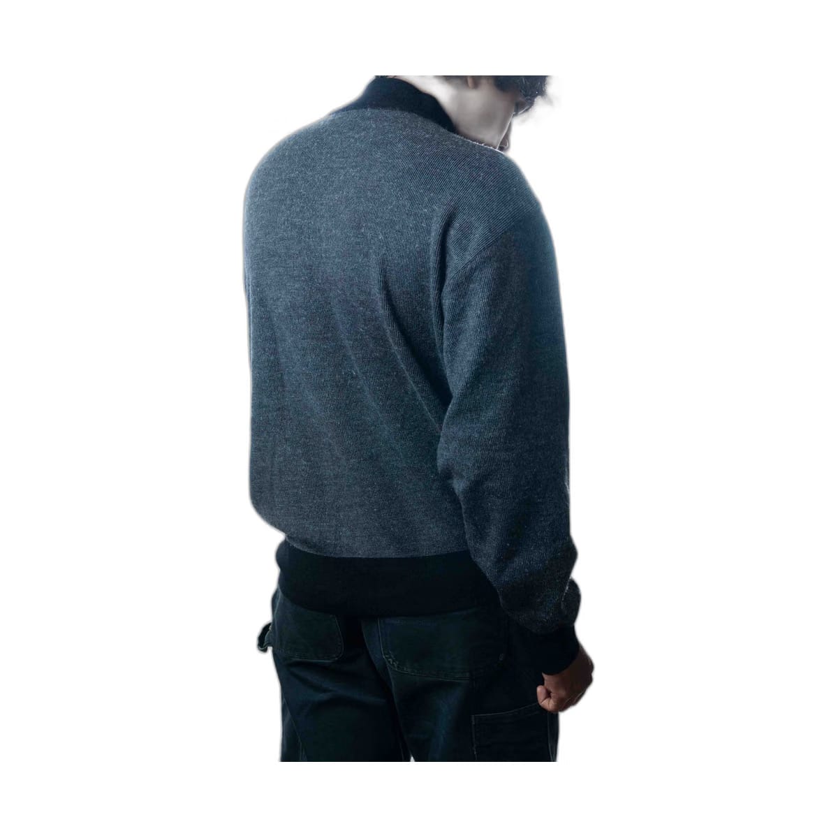 Saint Laurent Paris Vintage Sweater - Black & Grey (L)