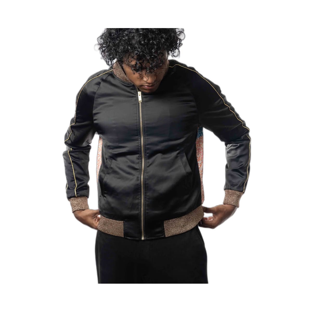 Saint Laurent Black Sequins Baby Bomber Jacket (M)
