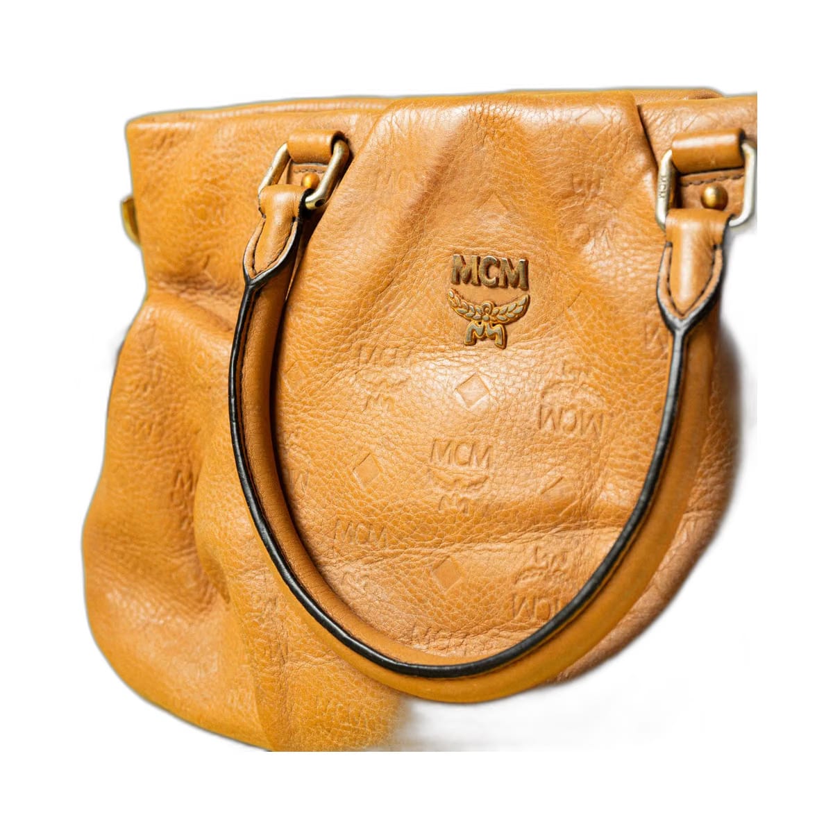 MCM Visetos Glam Tote Bag Camel Leather (One Size)
