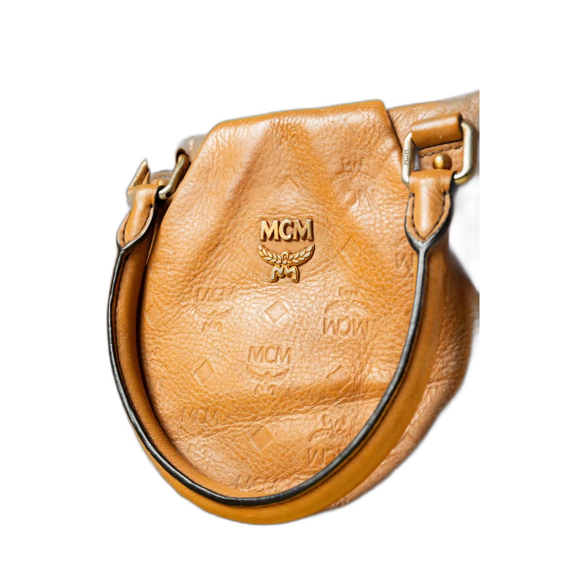 MCM Visetos Glam Tote Bag Camel Leather (One Size)