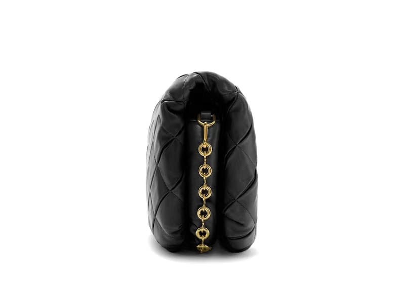 LOEWE Puffer Goya In Pleated Shiny Nappa Lambskin Black