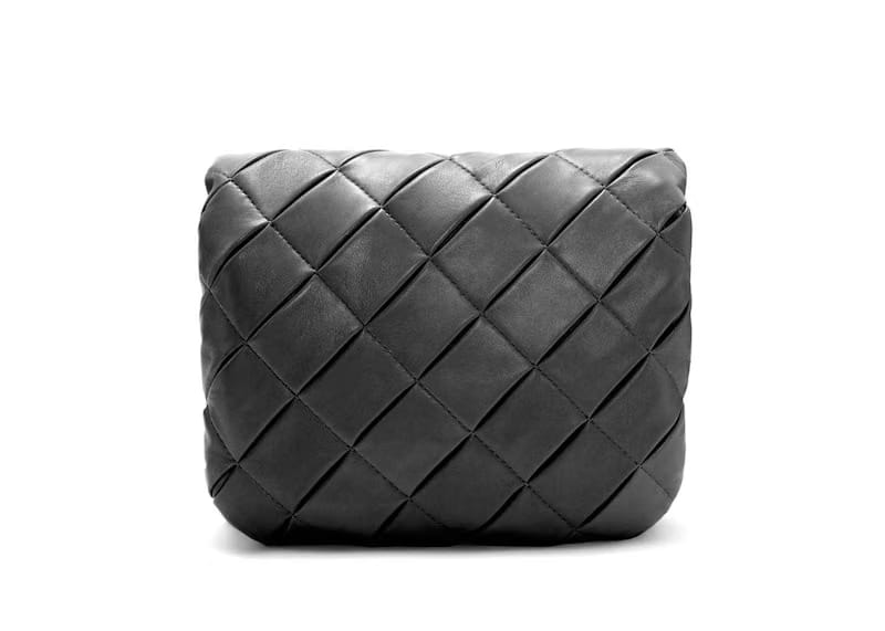 LOEWE Puffer Goya In Pleated Shiny Nappa Lambskin Black