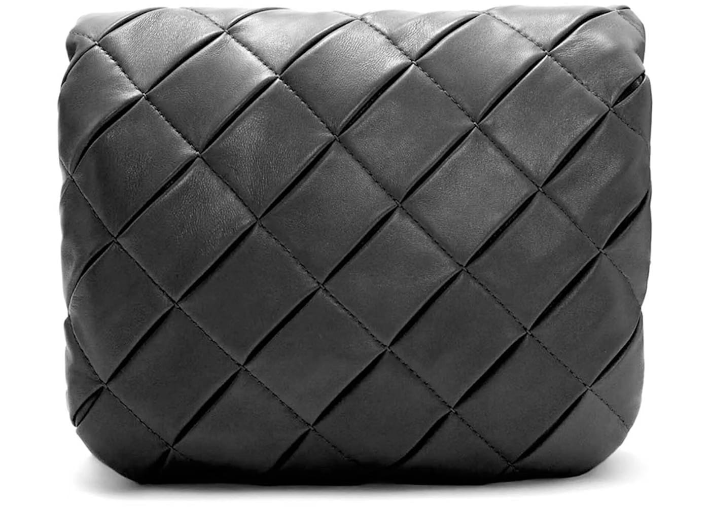 LOEWE Puffer Goya In Pleated Shiny Nappa Lambskin Black