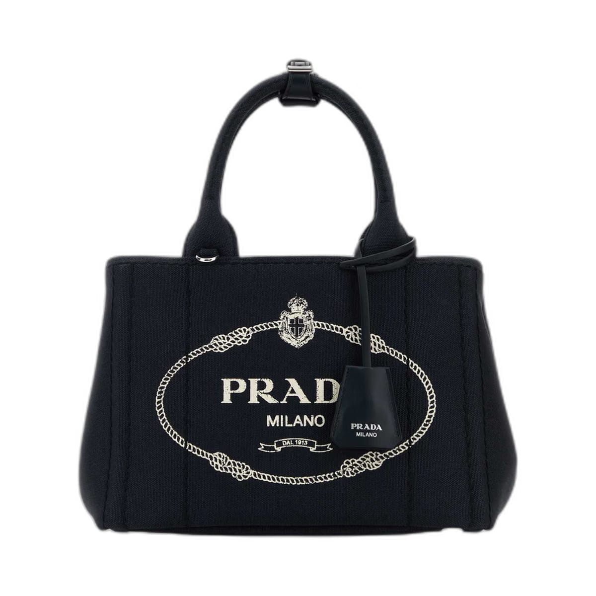Dark Blue Canvas Small Jardinière Handbag