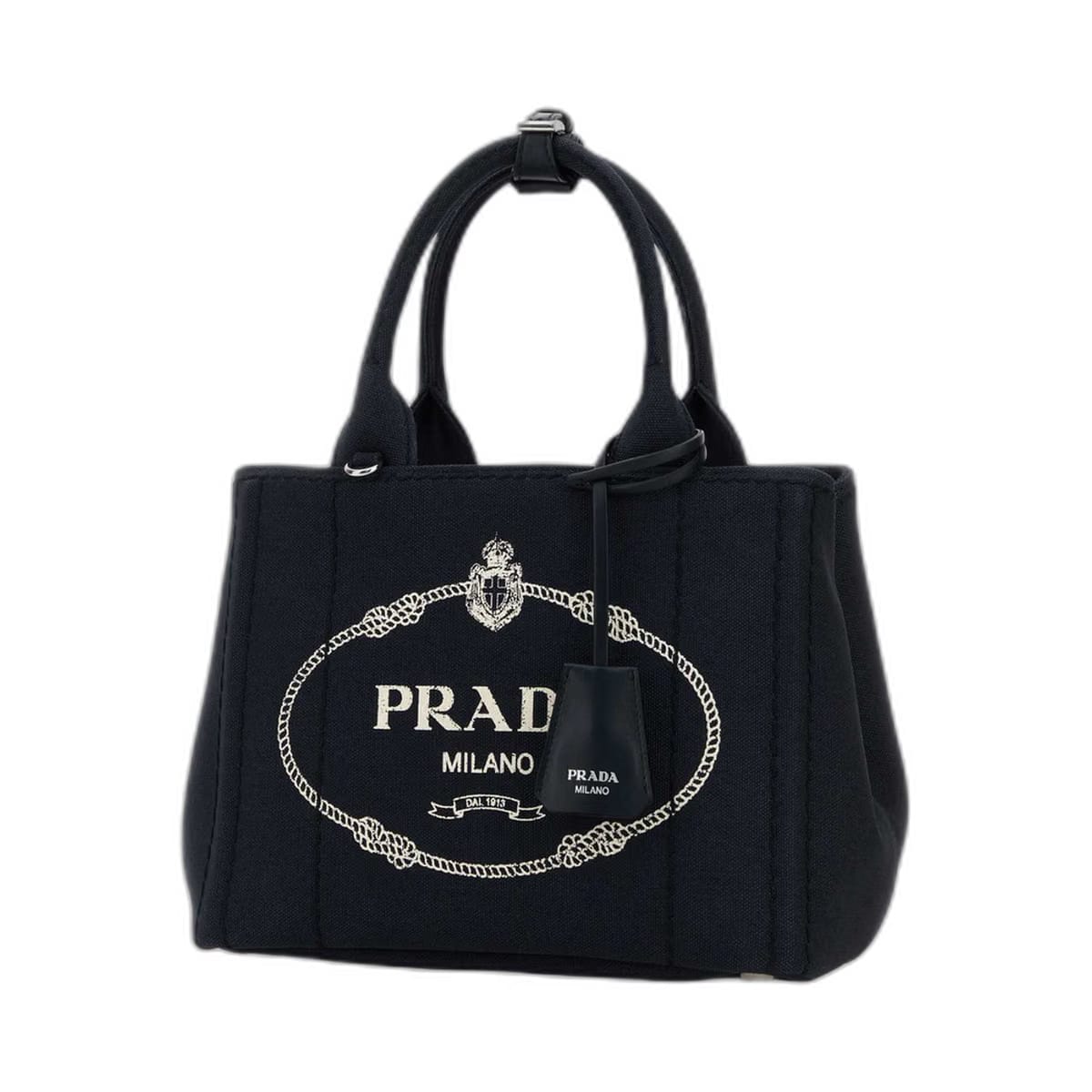 Dark Blue Canvas Small Jardinière Handbag