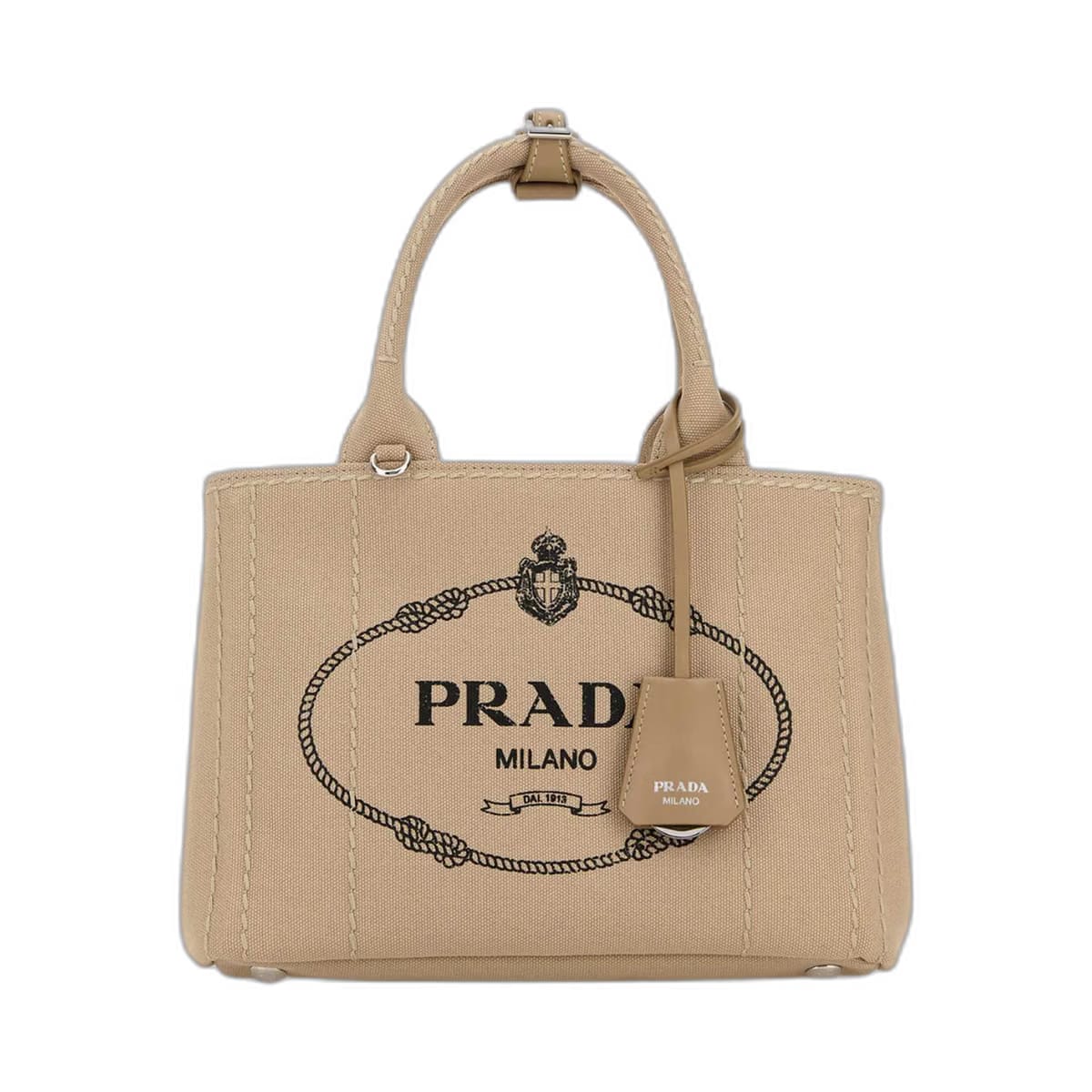 Beige Canvas Small Jardinière Handbag