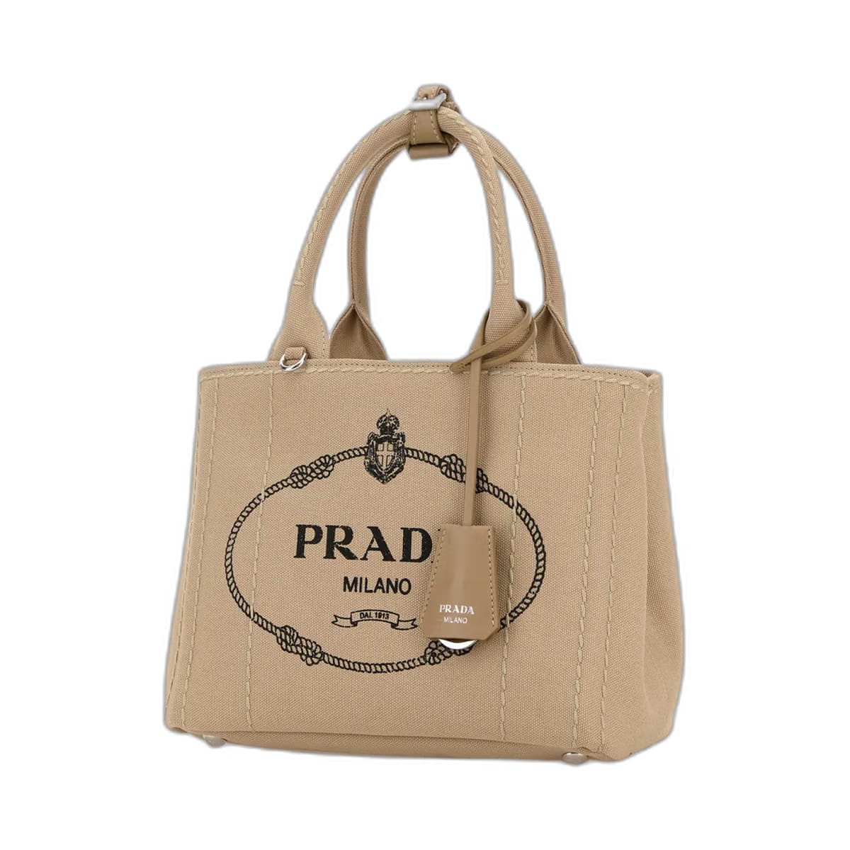 Beige Canvas Small Jardinière Handbag