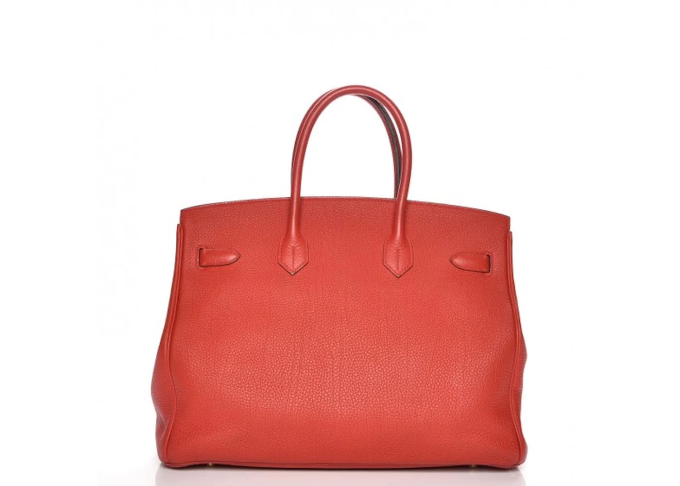 Hermes Birkin Togo Gold Plated 35 Rouge Casaque