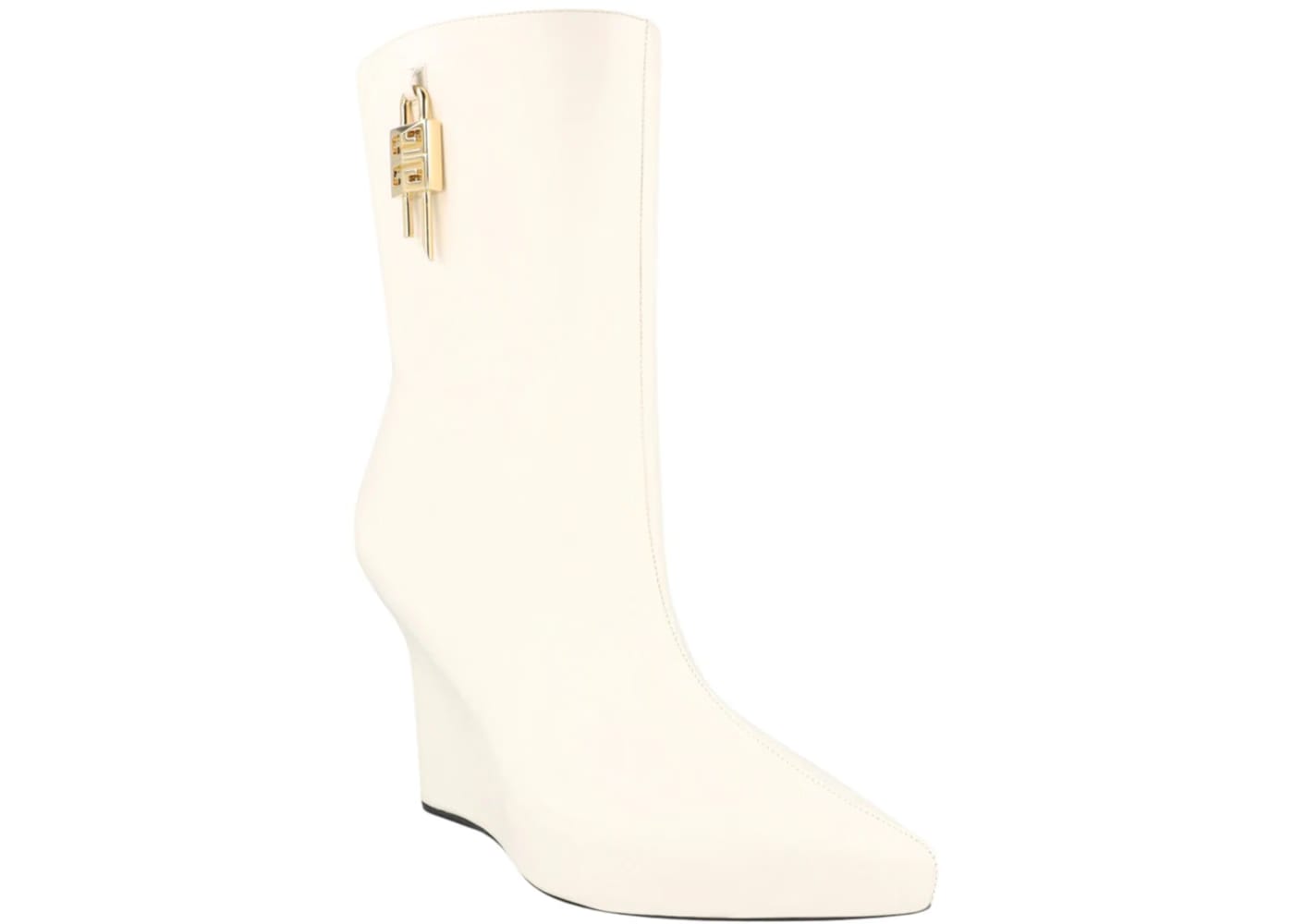 Givenchy G-Lock Leather Wedge Boots Ivory (Women's)