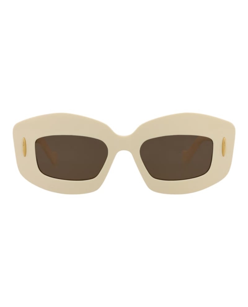 LOEWE Square Sunglasses Ivory Ivory Brown (LW40114I-49-25E)