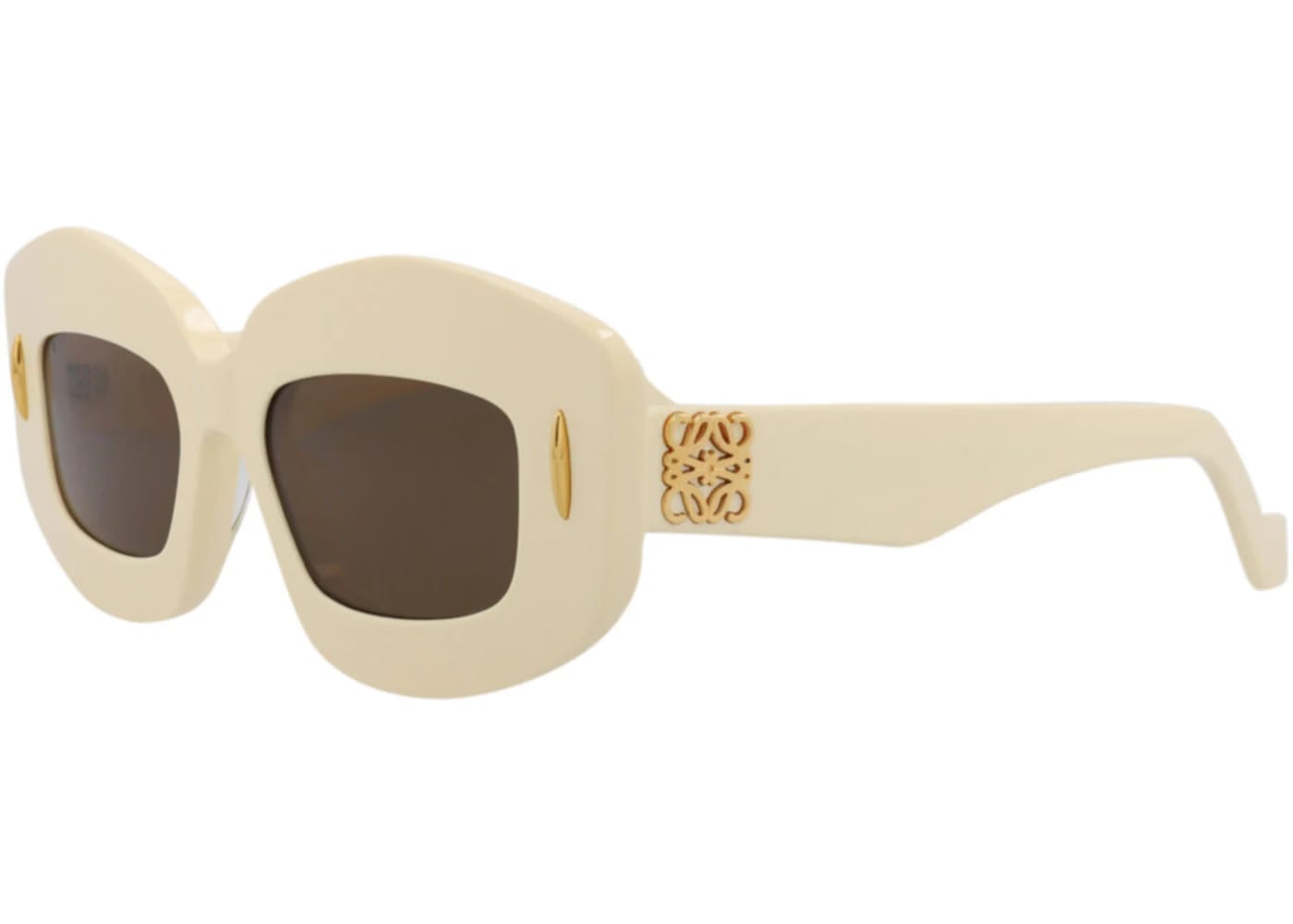 LOEWE Square Sunglasses Ivory Ivory Brown (LW40114I-49-25E)
