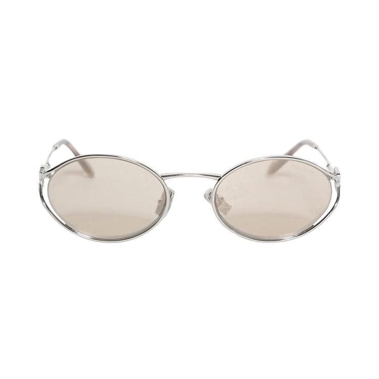 Miu Miu Logo Sunglasses Silver/Brown (0MU 52YS 1BC10F54)