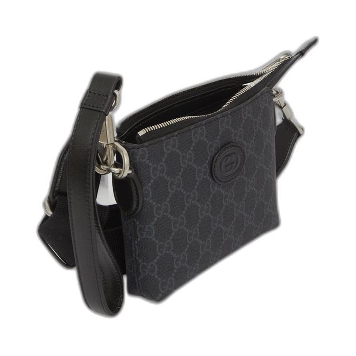 Gg Rétro Leather-Trimmed Coated-Canvas Messenger Bag