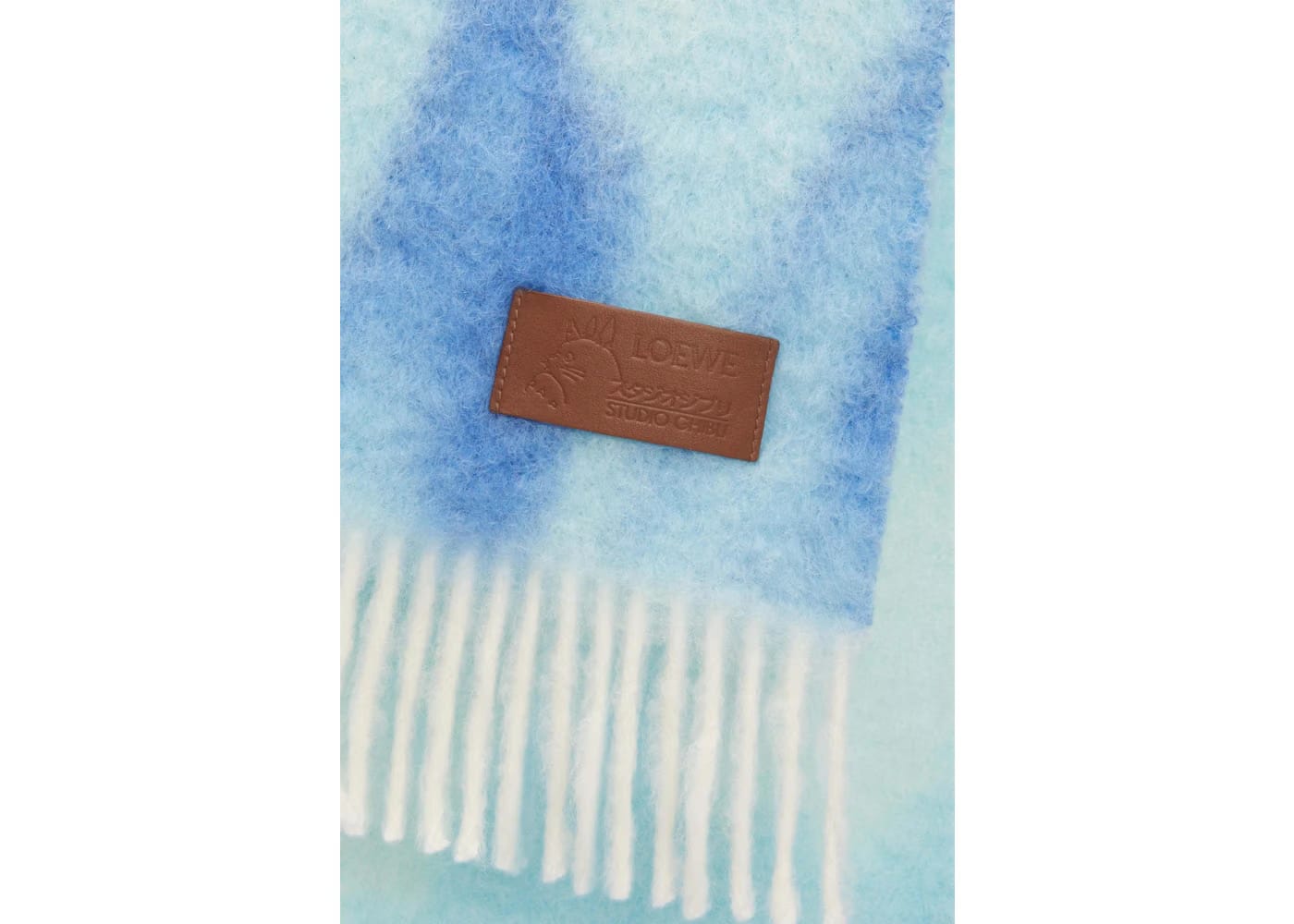 LOEWE x Howls Calcifer Scarf In Mohair And Wool Blend Blue/Light Blue