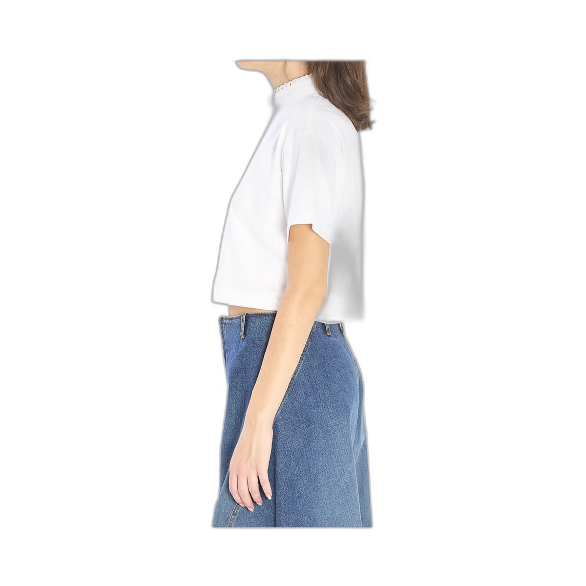 Cropped T-Shirt in Cotton Jersey