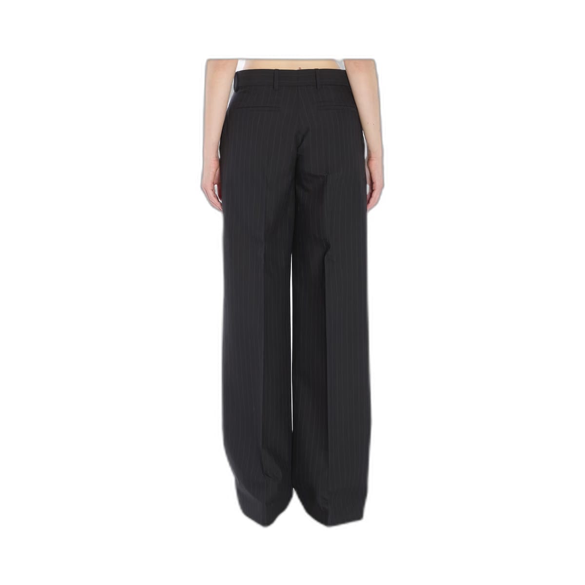 Pinstriped Wool Trousers