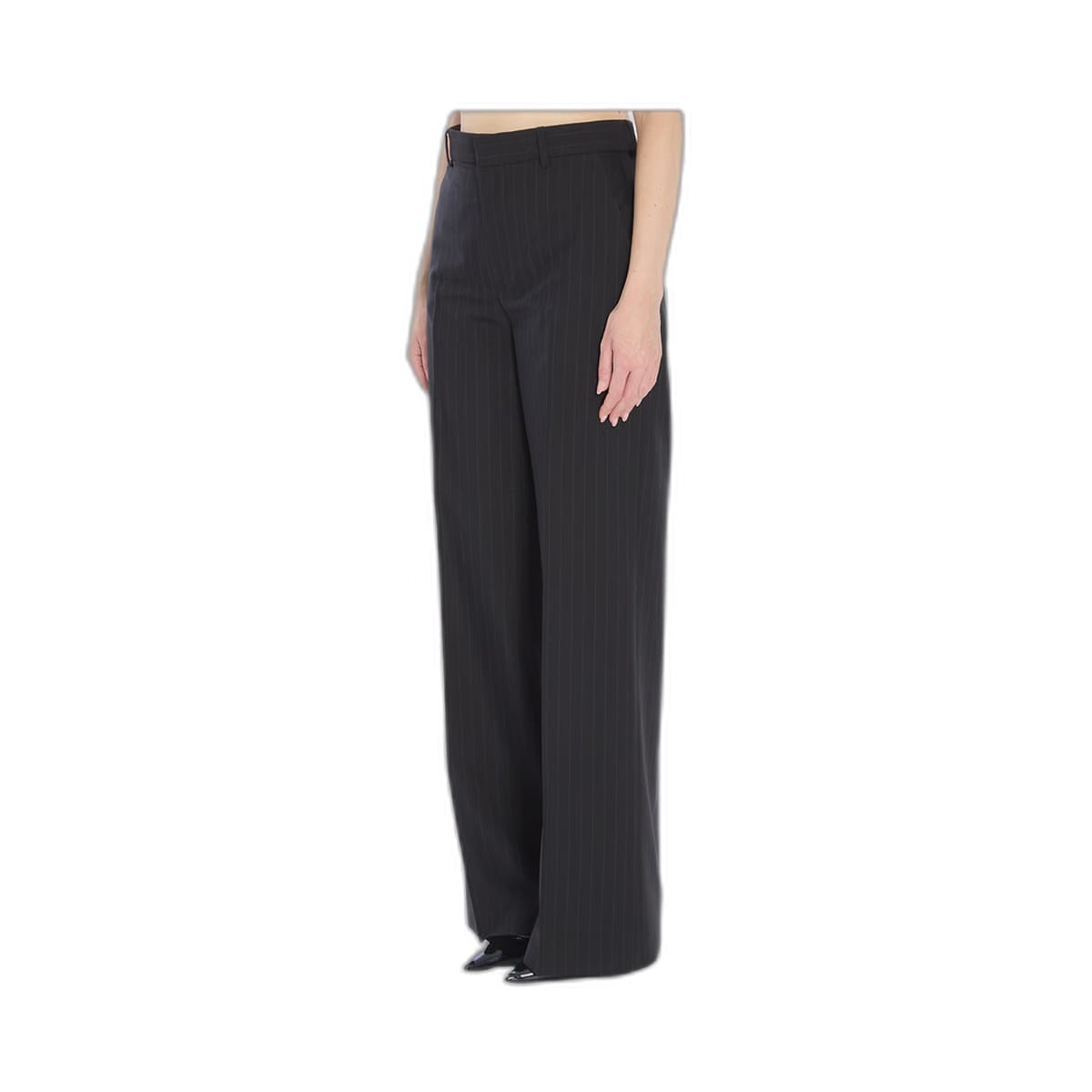 Pinstriped Wool Trousers