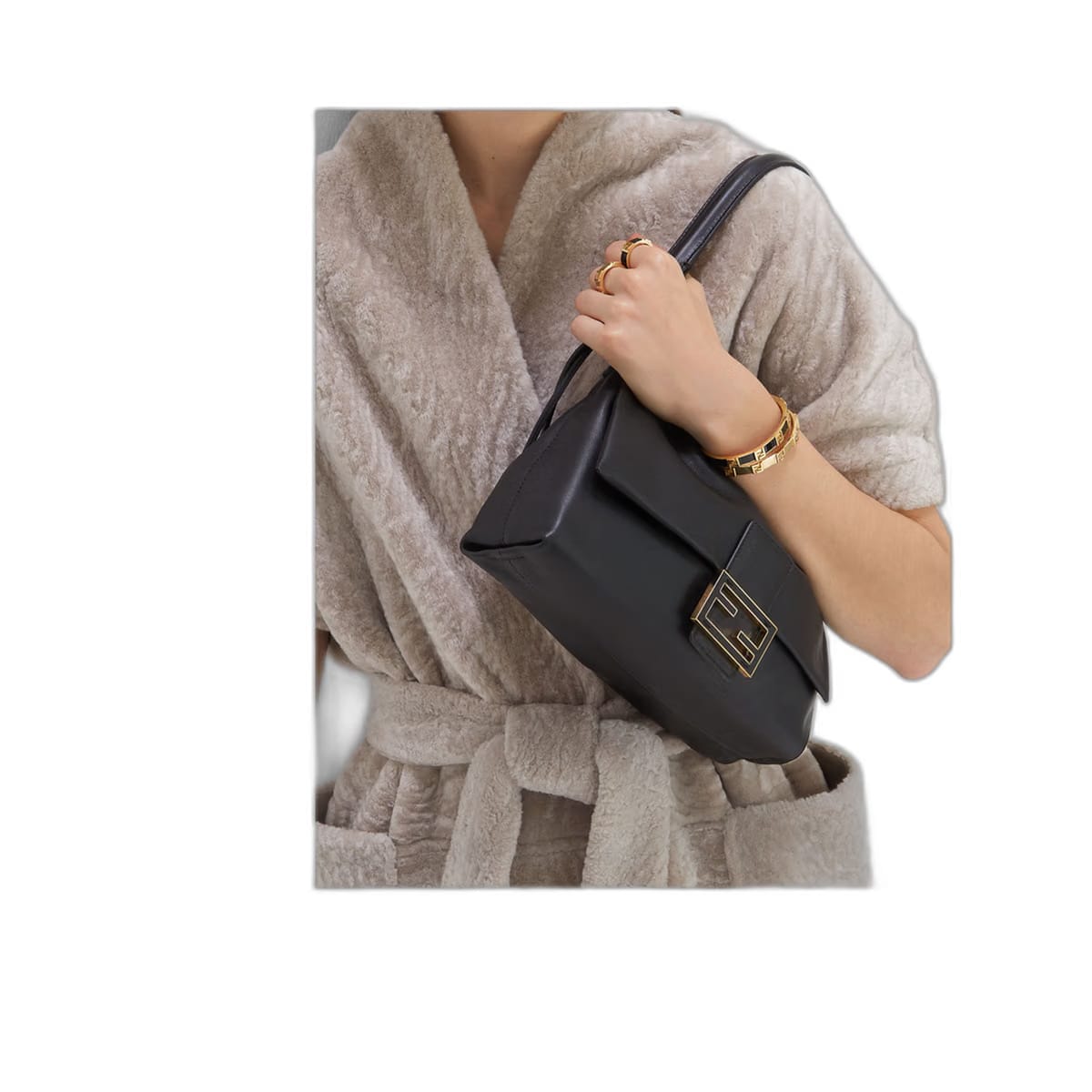 Mamma Baguette Medium Leather Handbag - Black
