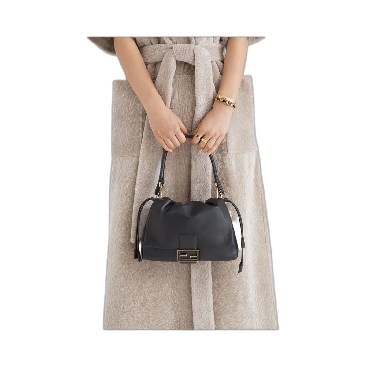 Mamma Baguette Medium Leather Handbag - Black