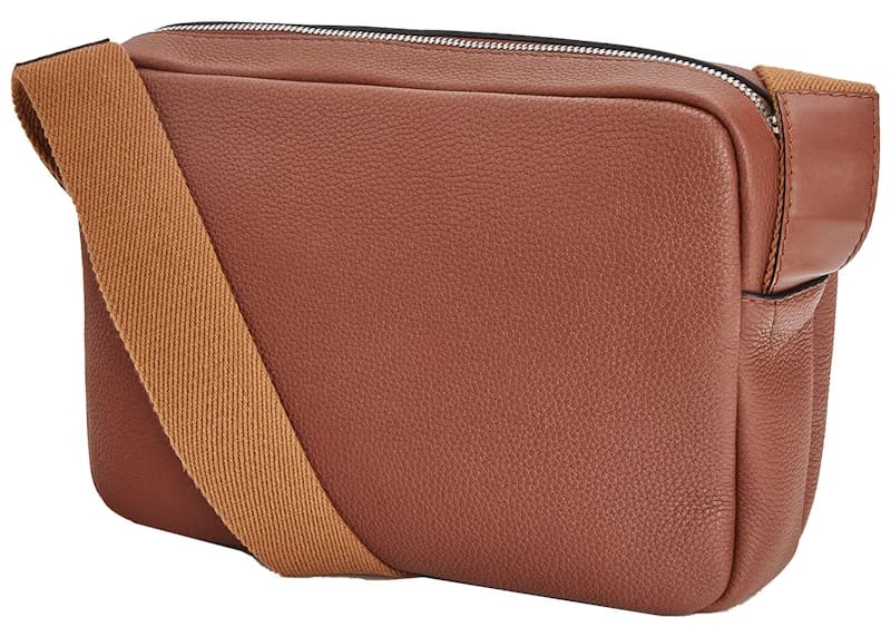 LOEWE Military Messenger Bag in Soft Grained Calfskin XS Cognac