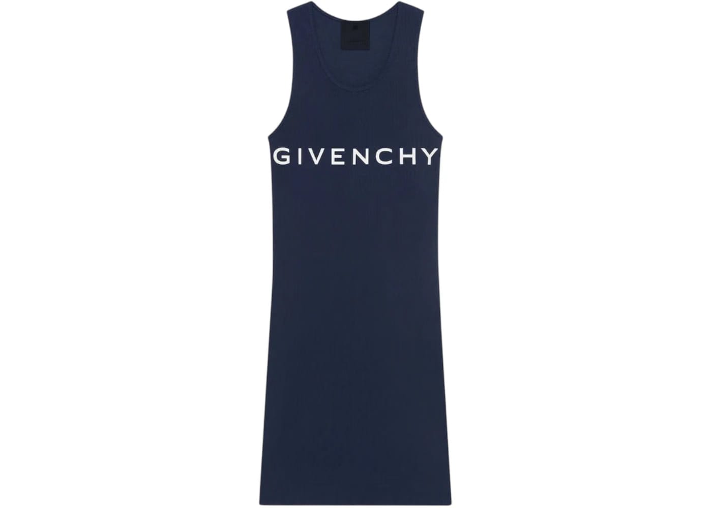 Givenchy Women's Tank Top Mini Ribbed Dark Navy Dress Blue