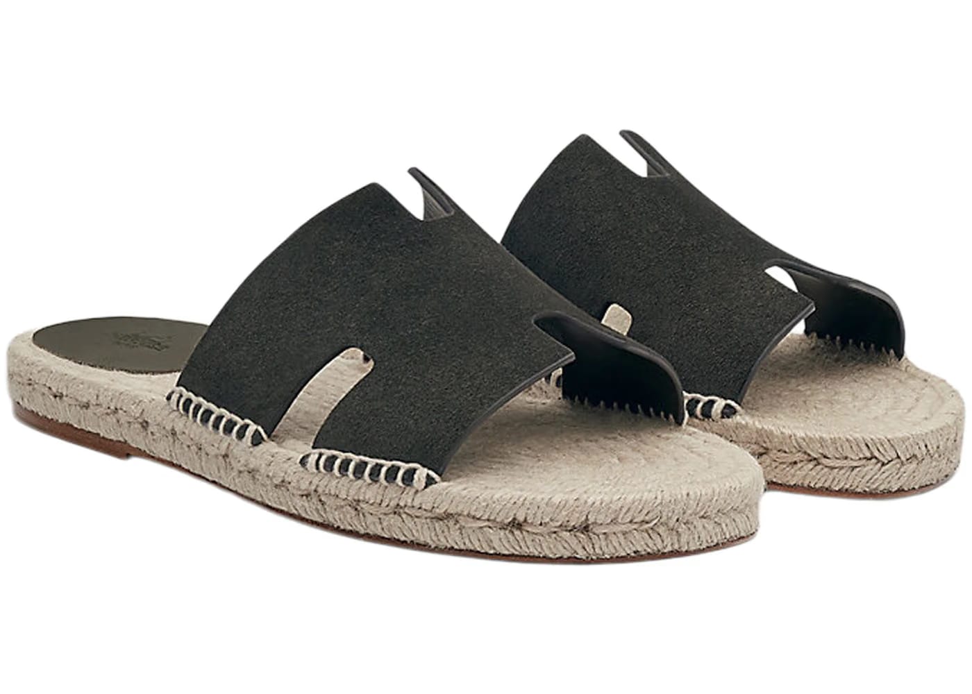 Hermes Antigua Espadrille Vert Olive Suede Goatskin