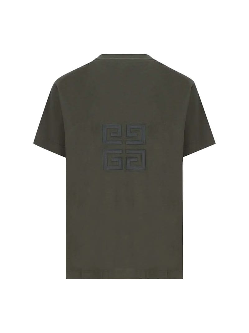 Givenchy Oversized Embroidered Logo T-Shirt Greyish Green
