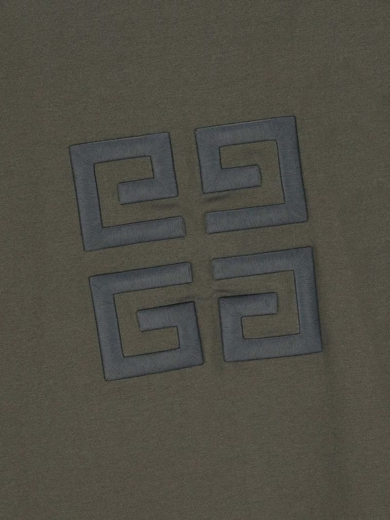 Givenchy Oversized Embroidered Logo T-Shirt Greyish Green
