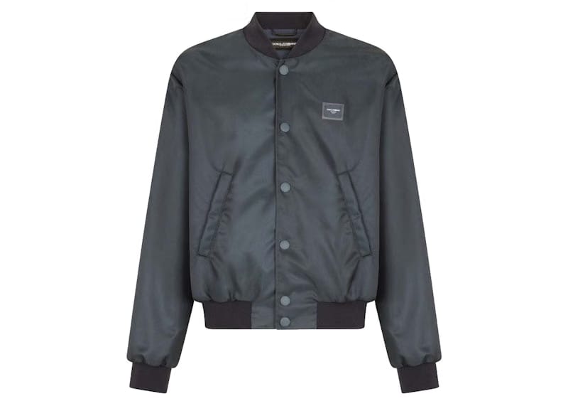 Dolce & Gabbana Nylon Branded Plate Jacket Blue