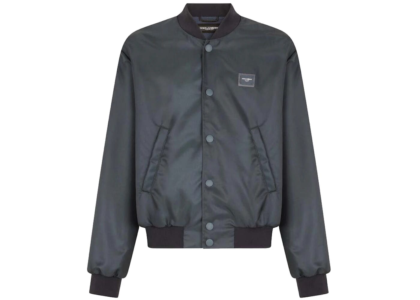 Dolce & Gabbana Nylon Branded Plate Jacket Blue