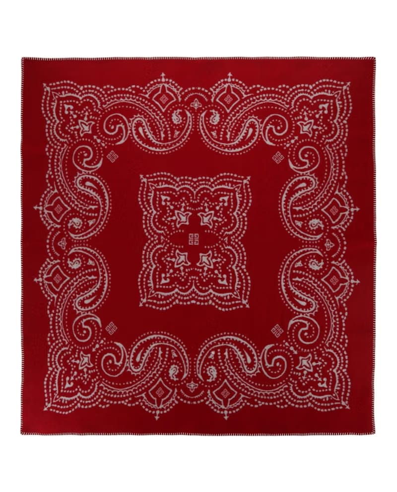 Givenchy Bandana Print Blanket Red/White