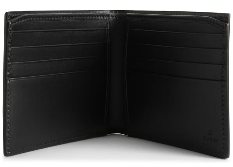 Gucci Bifold Wallet GG Supreme Kingsnake (8 Card Slot) Beige