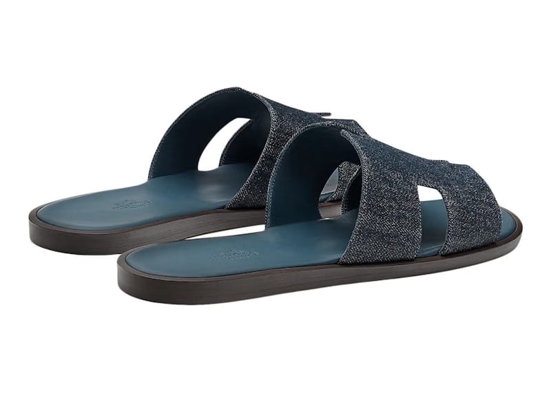 Hermes Izmir Sandal Bleu Brut Denim Calfskin Leather