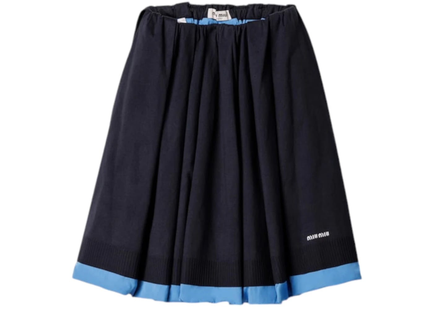 Miu Miu Pleated Poplin Skirt Blu Azzurro