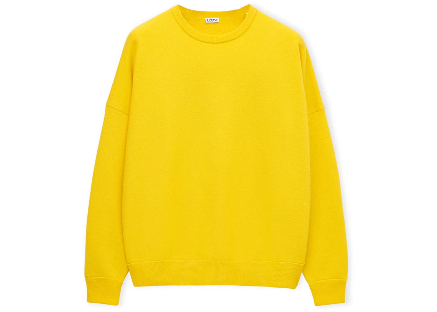 LOEWE Oversize Crew Neck Cashmere Sweater Yellow Lemon