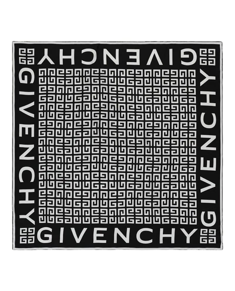 Givenchy 4G Logo Square Scarf Black White