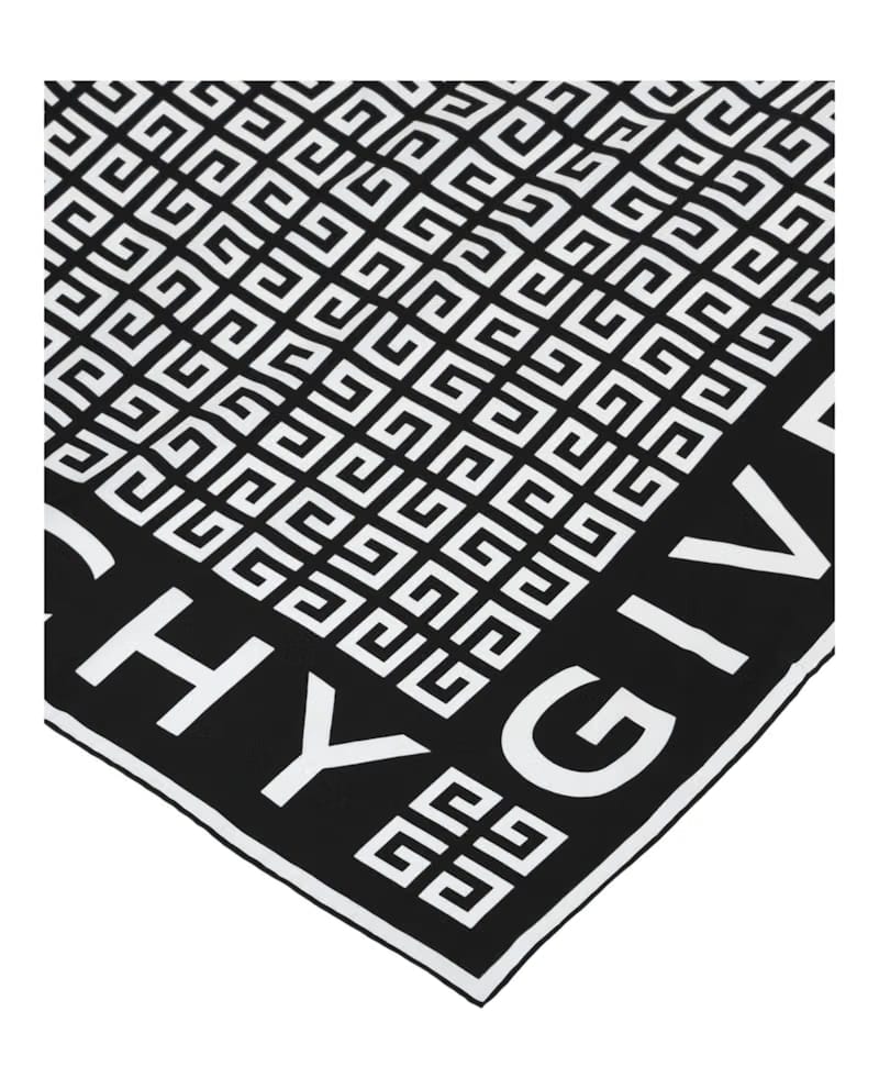 Givenchy 4G Logo Square Scarf Black White