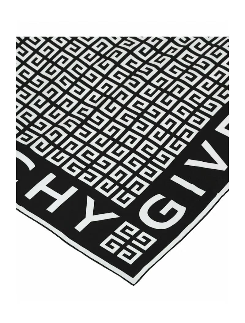 Givenchy 4G Logo Square Scarf Black White